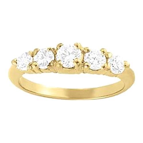 Anel de ponta de ouro amarelo de 2,25 quilates de diamante 14 quilates meia eternidade - harrychadent.pt
