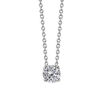 Colar feminino de diamante com corte redondo de 0.75 quilates e pingente de ouro branco 14K - harrychadent.pt