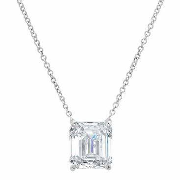 Colar feminino de diamante esmeralda de 1 quilate e pingente de ouro branco 14K - harrychadent.pt