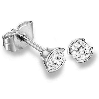 Conjunto de meio bisel de 1 quilate redondo brincos de diamante - harrychadent.pt