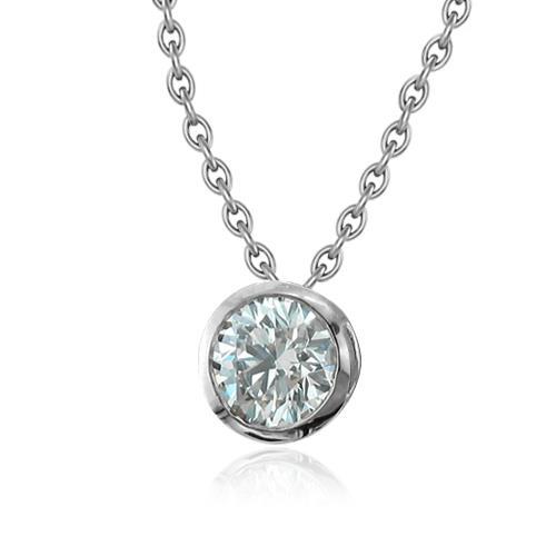 Conjunto de moldura de diamante com corte redondo de 1 quilate e corrente em ouro branco 14K - harrychadent.pt