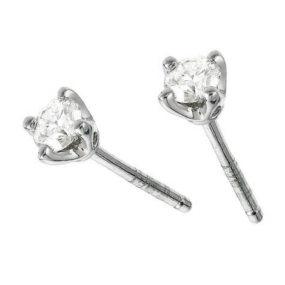 Brinco de diamante com corte redondo de 1 quilate e ouro branco 14K novo - harrychadent.pt