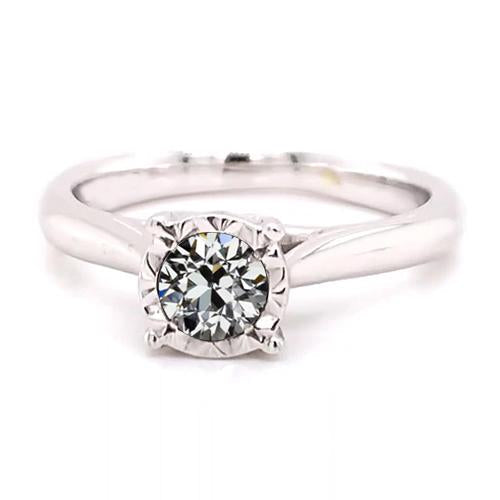 1 quilate Solitaire redondo antigo corte da mina anel de diamante branco - harrychadent.pt