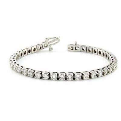 Bracelete de tênis feminino de diamantes com corte redondo de 10 quilates - harrychadent.pt