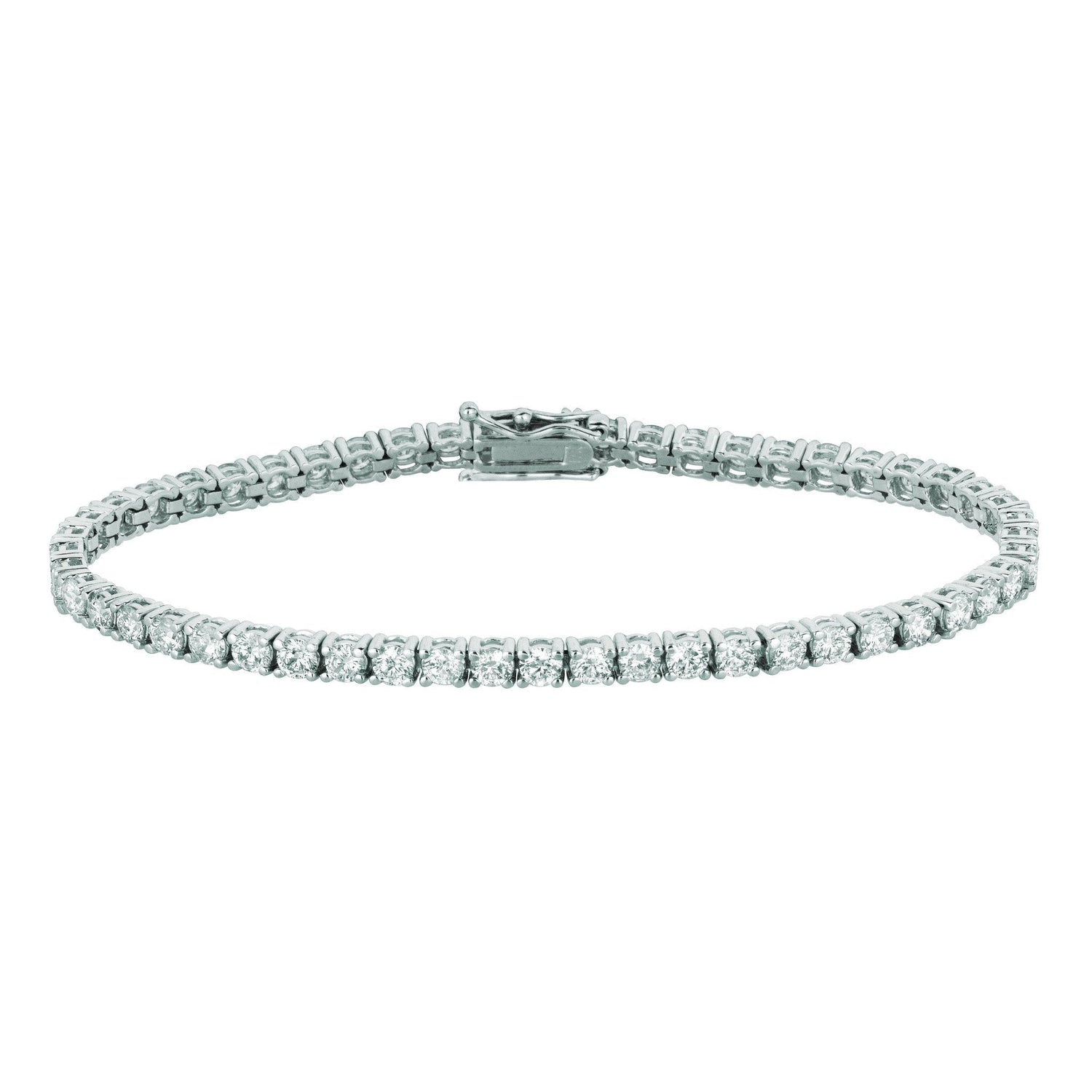 Pulseira de tênis de diamante de 10 ponteiras 5.10 quilates e ouro branco 14K - harrychadent.pt