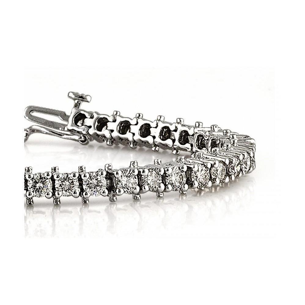 Pulseira de tênis feminino de diamante com corte redondo de 10.08 ct e ouro branco - harrychadent.pt