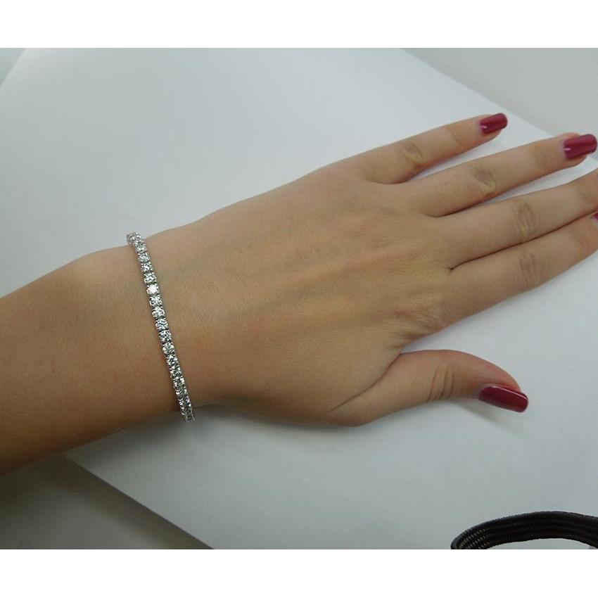 Pulseira de tênis de diamante de 11 quilates em ouro branco 14K - harrychadent.pt