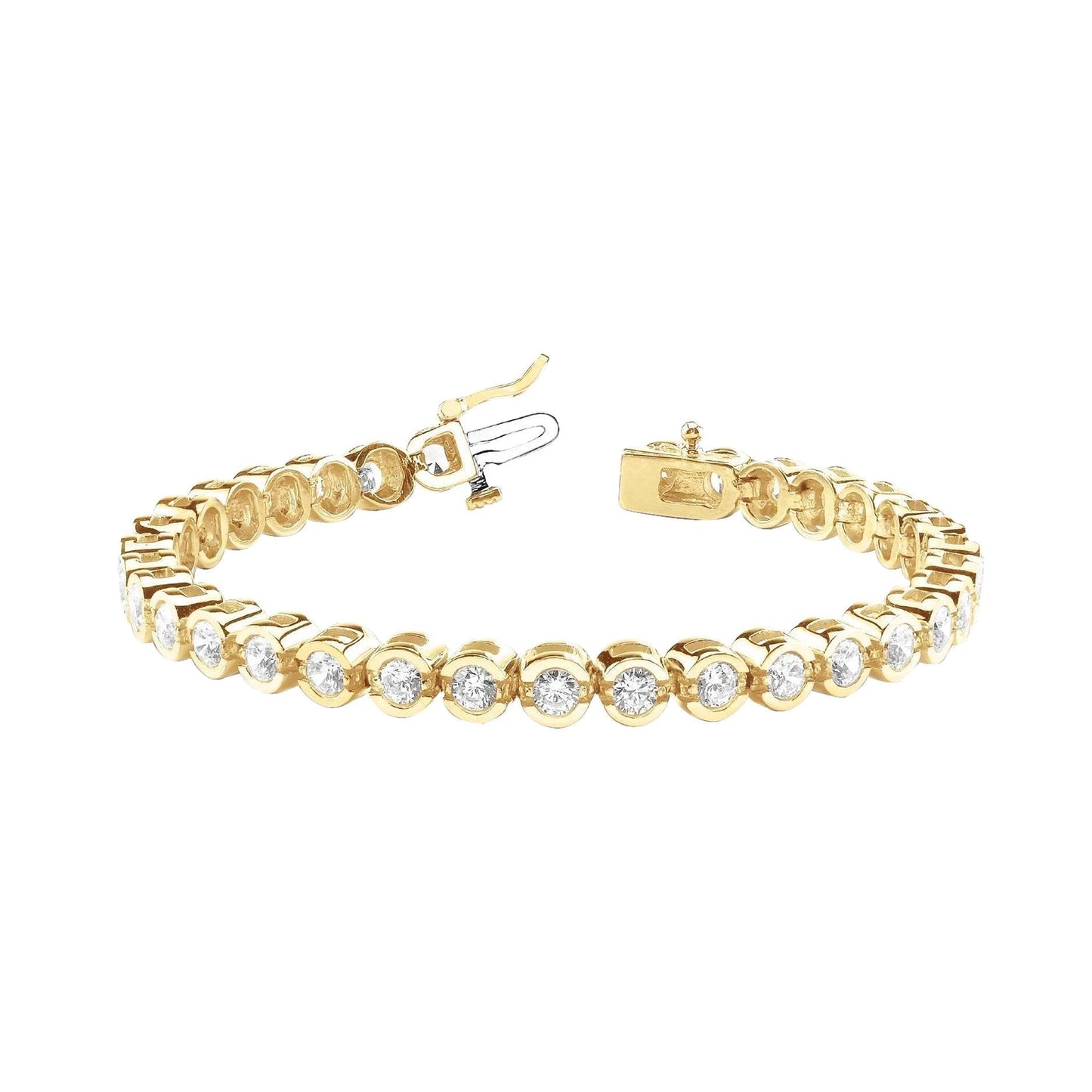 Pulseira de tênis de diamante de corte redondo 11.20 quilates. ouro amarelo 14K - harrychadent.pt