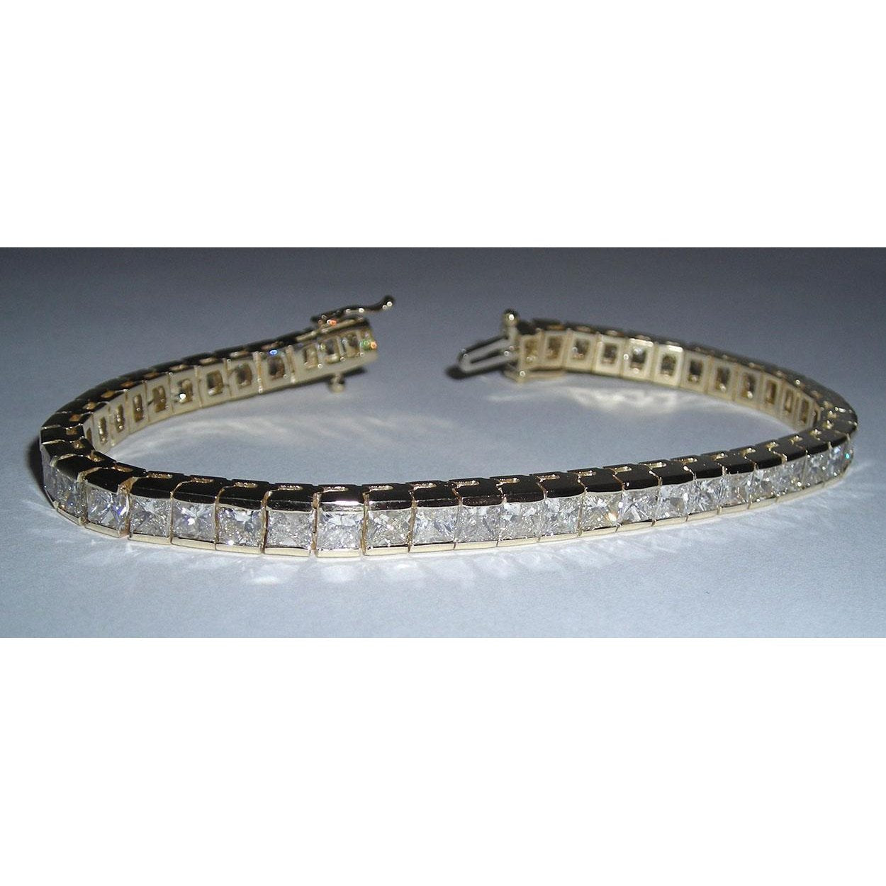 Pulseira de tênis Princess Diamonds em ouro 12.50 quilates - harrychadent.pt