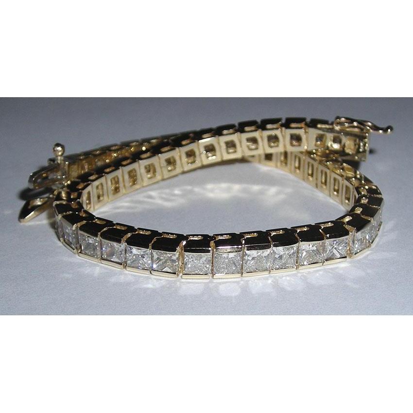 Pulseira de tênis Princess Diamonds em ouro 12.50 quilates - harrychadent.pt