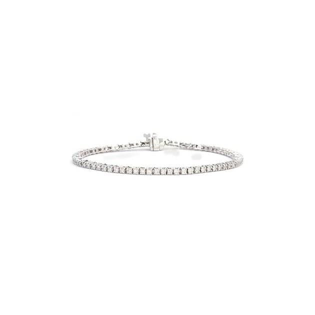 Pulseira de tênis de diamante de corte redondo em ouro branco 14K 9 quilates joias - harrychadent.pt