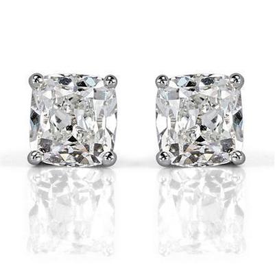 Mina antiga de ouro branco 14K com corte de 3 quilates diamantes femininos brincos - harrychadent.pt