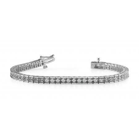 Bracelete de tênis em ouro branco 14K diamantes redondos com lapidação brilhante de 7.50 ct - harrychadent.pt