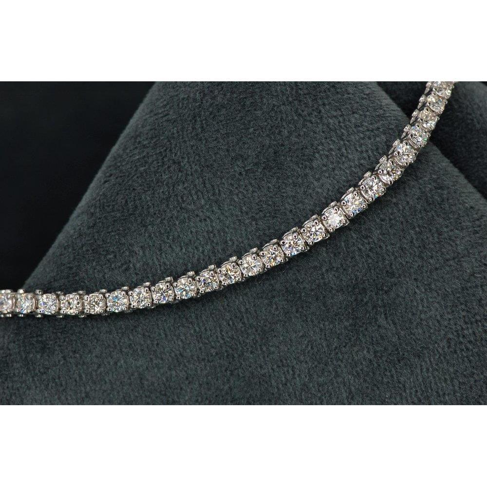 Pulseira de tênis de diamante de lapidação redonda 16.72 ct em ouro branco 14K - harrychadent.pt