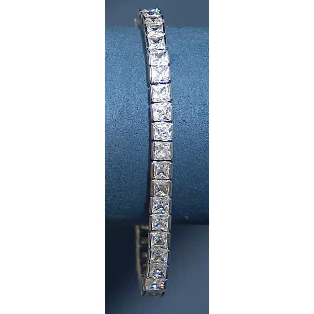 Pulseira de tênis Princesa Cut Diamond 18.90 quilates ouro branco joias 14K - harrychadent.pt