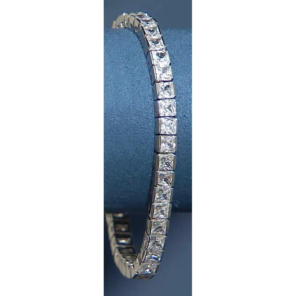 Pulseira de tênis Princesa Cut Diamond 18.90 quilates ouro branco joias 14K - harrychadent.pt