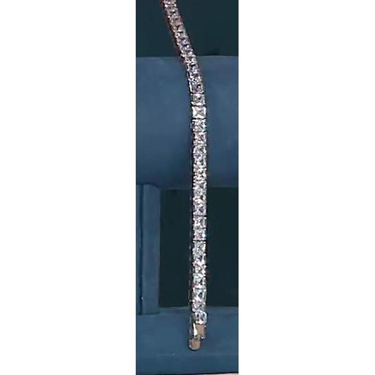Pulseira de tênis Princesa Cut Diamond 18.90 quilates ouro branco joias 14K - harrychadent.pt