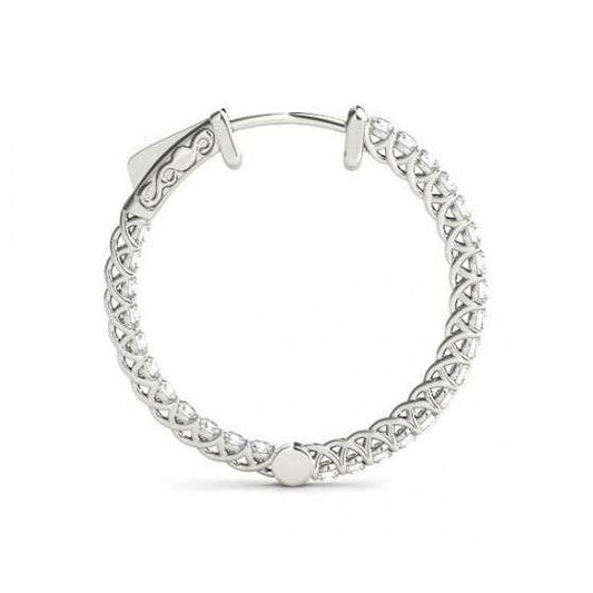 1.25 Ct. Conjunto de Moldura de Brinco de Diamantes Hoop Brinco de Diamante de Ouro - harrychadent.pt