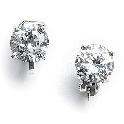 Brinco redondo de diamante brilhante de 1.3 ct em ouro branco 14K - harrychadent.pt