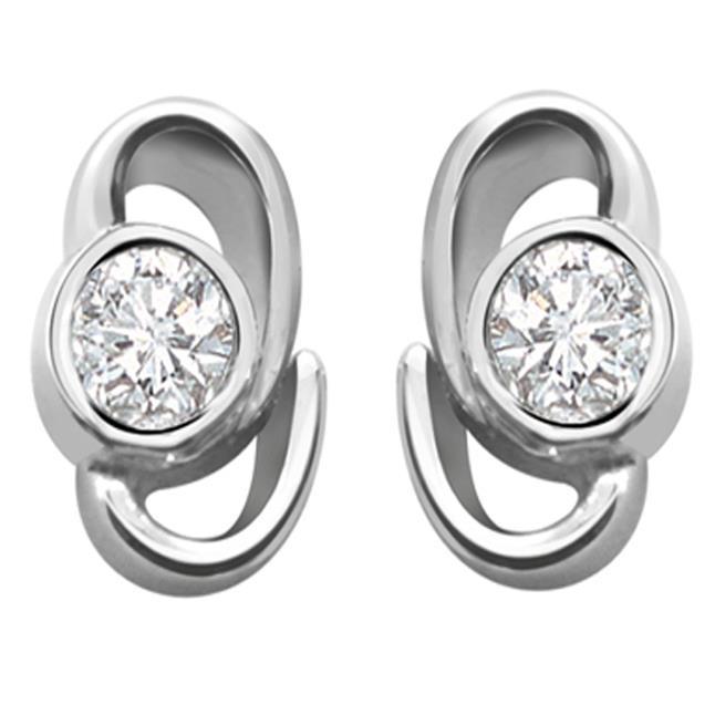 Brinco de diamante redondo de 1.3 quilates em ouro branco 14K - harrychadent.pt