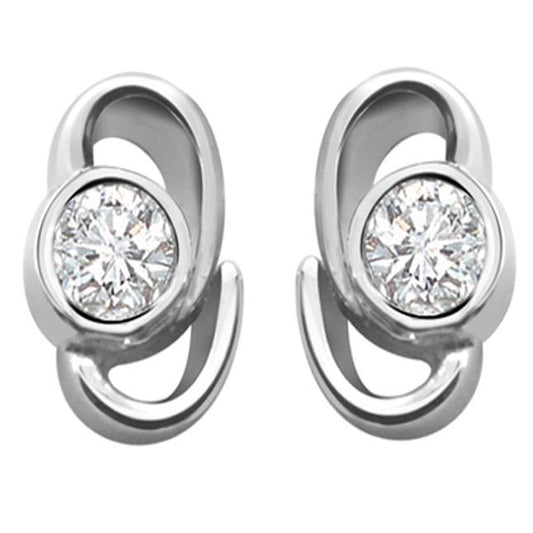 Brinco de diamante redondo de 1.3 quilates em ouro branco 14K - harrychadent.pt