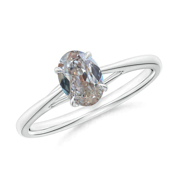 1.5 Quilate Oval Anel de Diamante