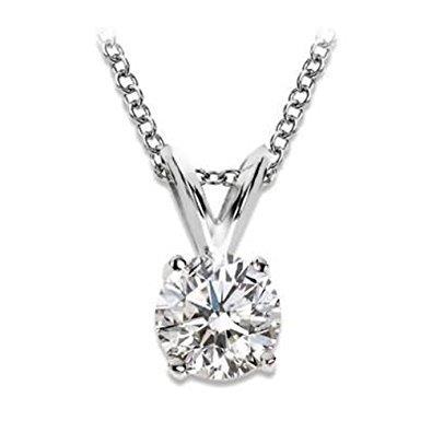 1.5 quilates redondo diamante solitário pingente ouro branco joias femininas - harrychadent.pt