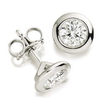 Conjunto de moldura de 1.5 ct brinco de diamante com corte redondo - harrychadent.pt