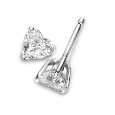 Brincos de diamante com corte em coração de 1.5 ct em ouro branco sólido 14K - harrychadent.pt