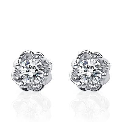 Brinco de diamante redondo de 1.5 ct em ouro branco 14K novo - harrychadent.pt