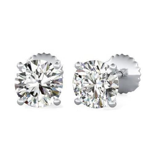 Conjunto de brincos de diamante com pino redondo de 1.5 ct Solitaire - harrychadent.pt