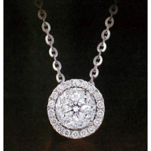 Colar de pingente de diamante de 1.50 quilates com corrente em ouro branco 14K - harrychadent.pt