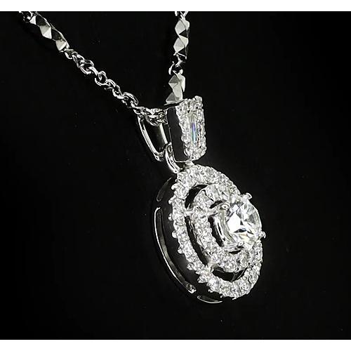 Configuração de halo de pendente de diamante redondo de 1.50 quilates - harrychadent.pt