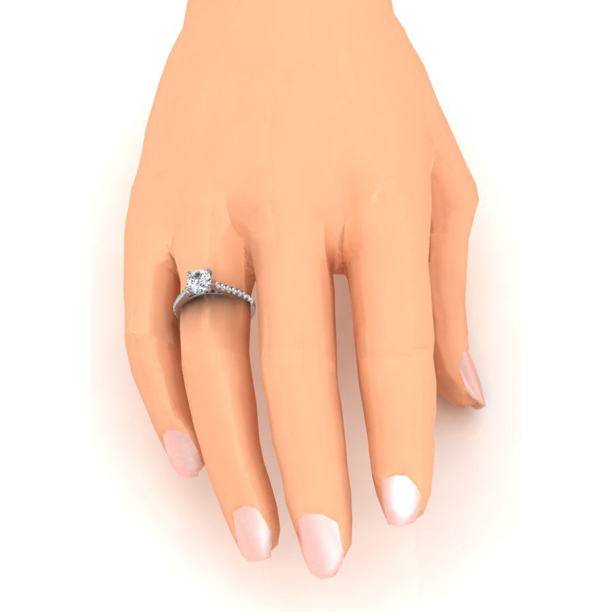 Anel Solitaire de 1.50 Quilates Com Acentos