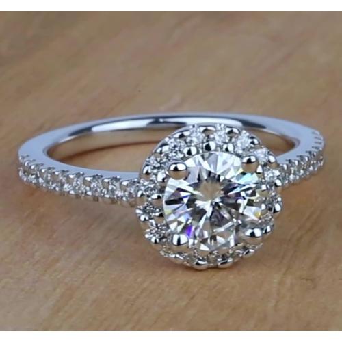 Anel de noivado de diamante redondo de halo de 1.58 quilates - harrychadent.pt