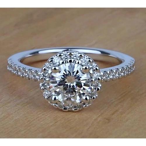 Anel de noivado de diamante redondo de halo de 1.58 quilates - harrychadent.pt