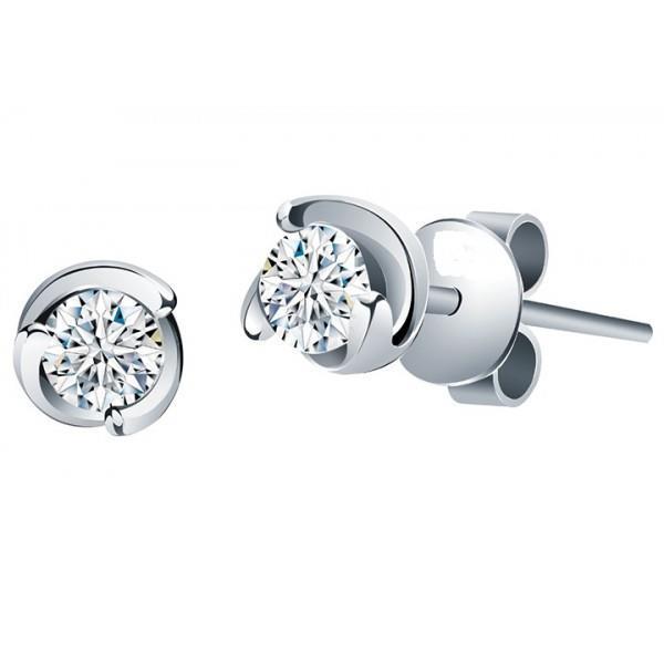 Solitário de 1.60 quilates redondo de diamante brincos em ouro branco 14K - harrychadent.pt