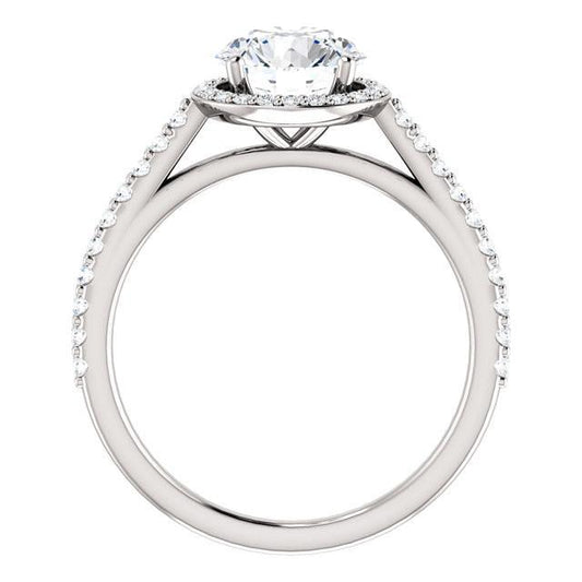 Diamante redondo de 1.85 quilates Halo Ring em ouro branco 14K - harrychadent.pt