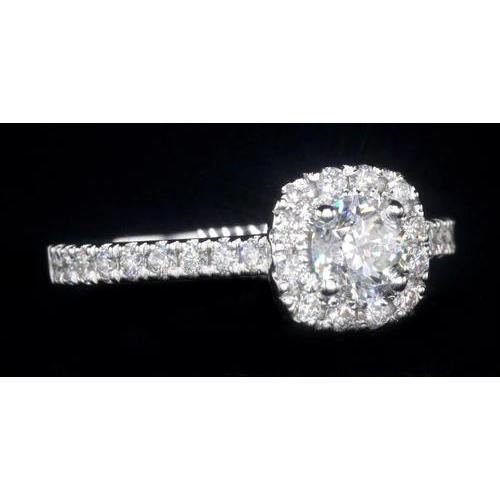 1.84 Carats Halo Setting anel de noivado ouro branco 14K - harrychadent.pt