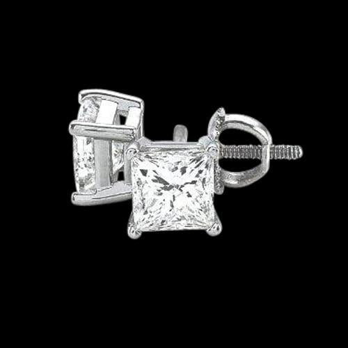 Par de Brinco Princesa Diamante 2 Quilates Dourado - harrychadent.pt