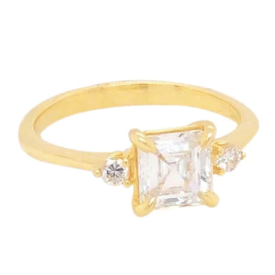 2 Quilate Asscher Anel de Diamante