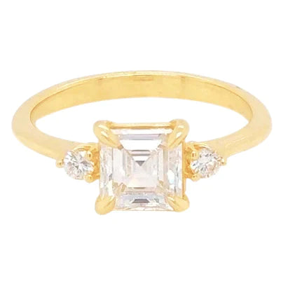 2 Quilate Asscher Anel de Diamante