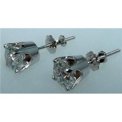 Brincos de diamante de 2 quilates com cravação de coroa joias femininas redondas