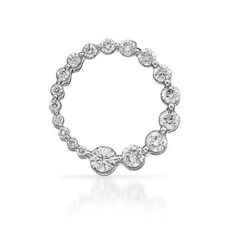 Pingente de círculo de diamantes de 2 quilates em ouro branco 14K - harrychadent.pt
