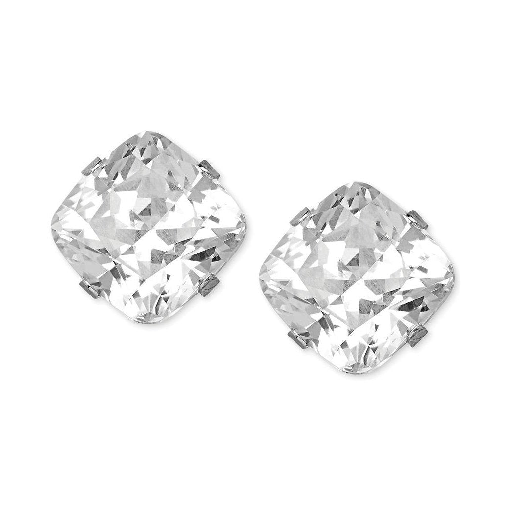Conjunto de quatro pontas com 2 quilates e quatro pontas de diamante com corte de almofada e brinco de ouro branco - harrychadent.pt