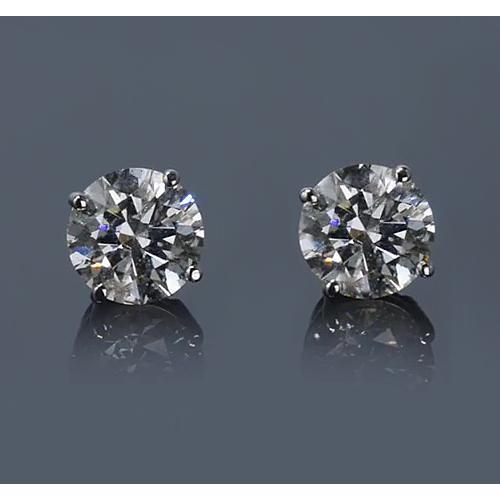Brincos de diamante redondo com pino de 2 quilates - harrychadent.pt