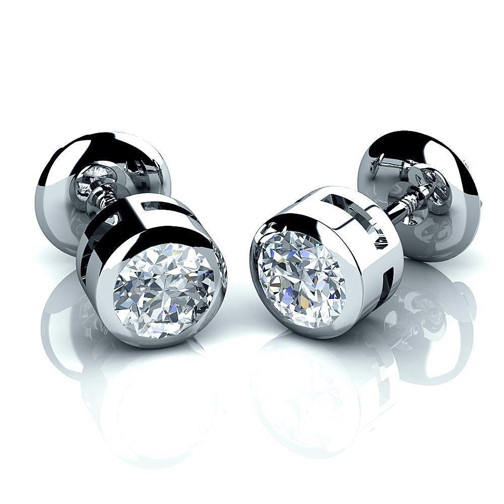 2 quilates de diamantes com corte redondo e parafuso de volta brincos de ouro branco - harrychadent.pt