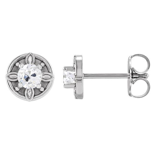 Brincos de diamante redondos com 2 quilates e joias de ouro para garimpeiro antigo - harrychadent.pt