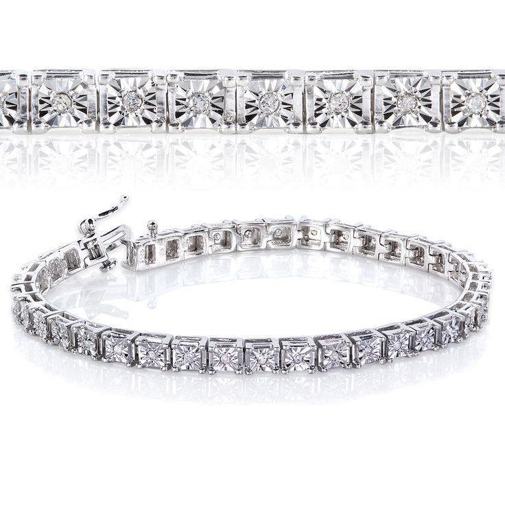 Bracelete de tênis feminino de diamantes redondos de 2 quilates - harrychadent.pt