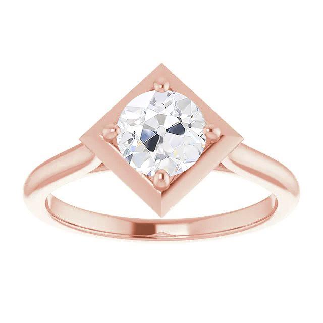 2 quilates Solitaire Ring Old Mine Cut Diamond Kite Style Joias - harrychadent.pt